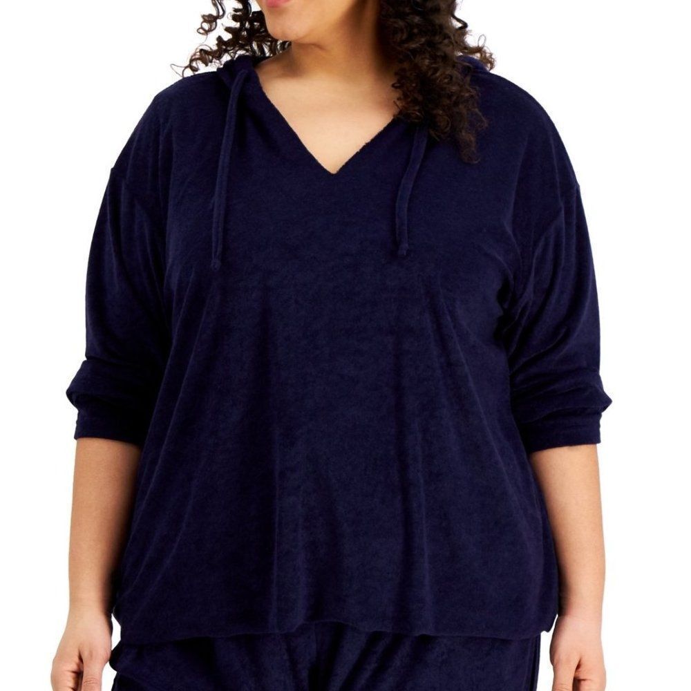 Rebellious One Trendy Plus Size Loop Terry Hoodie